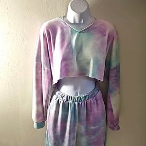 2-pc Fashion Nova tie-dye jogger set